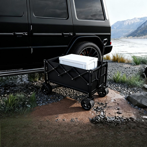Chariot pliable TANSTRIDER en acier allié, 4 roues, robuste, capacité de 180 lb, chariot utilitaire léger pour le <span class=keywords><strong>camping</strong></span> - Product Image 6