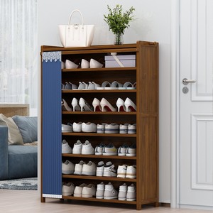 Simple dustproof shoe rack, multi-layer bamboo shoe rack, home shoe cabinet, entryway storage, partition - Product Image 1