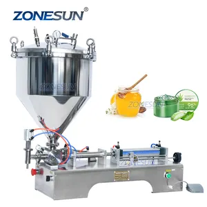 ZONESUN ZS-GTP1 Pressurized Hand Sanitizer Honey Pepper Sauce Cosmetics Gel Lotion Cream Paste Filling Machine