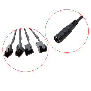 DC 5.5 2.1mm DC5521 femelle à 4 broches boîtier PC câble de ventilateur 12V 4 3 2 voies PWM Molex 4 broches séparateur câble <span class=keywords><strong>d</strong></span>'<span class=keywords><strong>alimentation</strong></span> pour ventilateur de PC <span class=keywords><strong>d</strong></span>'ordinateur ATX - Product Image 3