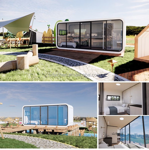 Casa Prefabricada Portátil de Acero con Puerta de Vidrio de Diseño Moderno Personalizable, Mini Casa Móvil Tipo Cápsula Espacial, Cabaña Apple Pod - Product Image 5