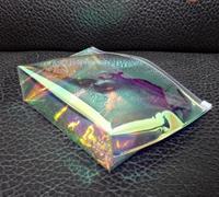Sac de rangement cosmétique holographique pour femmes, très tendance, en PVC transparent coloré, pochette autoportante