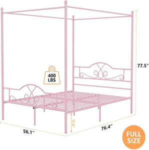 <span class=keywords><strong>Lit</strong></span> en <span class=keywords><strong>fer</strong></span> forgé rose de style princesse nordique avec grand baldaquin, <span class=keywords><strong>lit</strong></span> à baldaquin multifonctionnel en métal pour filles, simple/double - Product Image 3