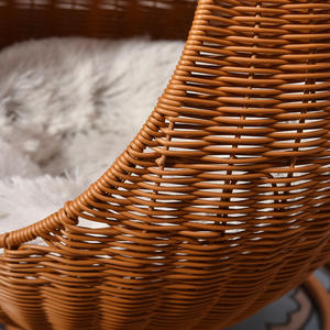 Panier rond pour animaux de compagnie <span class=keywords><strong>avec</strong></span> matériau PP, berceau pour chat, nid berçant, coussin intérieur, hamac pour chats, chiots, design <span class=keywords><strong>avec</strong></span> boule suspendue - Product Image 3