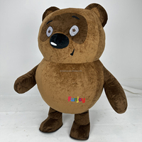 Costume de mascotte gonflable ours brun en peluche pour défilé, carnaval, publicité et événement