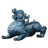 Décor à la maison métal artisanat licorne animal sculpture cuivre laiton chinois dragon Feng Shui Pixiu statue