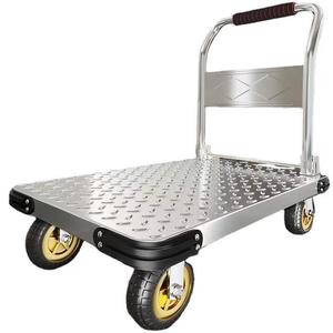 Carretilla de Plataforma Plana de Acero Inoxidable de 4 Ruedas Easy Move, Diseño Plegable Súper Silencioso, Conveniente para Uso en Almacenes y Compras, OEM - Product Image 6