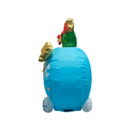 3,65 m Aufblasbarer Weihnachtszug mit Weihnachtsmann, Geschenkboxen, Weihnachtsbäumen, Eingebauter Beleuchtung, Liebevolle Winter-Feiertagsdekoration