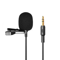 Mini émetteur stéréo de poche durable en métal 3.5mm doré Microphone Lavalier à pince pour caméra d'ordinateur portable PC