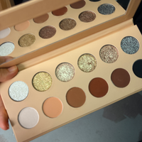 Palette de fards à paupières DIY mats et scintillants, tons bruns froids et nudes chauds, véganes, haute pigmentation, maquillage pour les yeux, marque privée, fard à paupières naturel