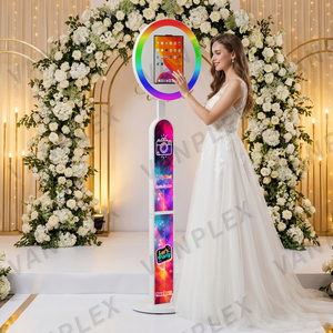 Cabina de Fotos Photomaton Todo en Uno <span class=keywords><strong>para</strong></span> iPad, Carcasa Metálica Arqueada con Estuche de Transporte, 10.2-13 Pulgadas, <span class=keywords><strong>para</strong></span> Eventos, <span class=keywords><strong>Bodas</strong></span>, Fiestas, Alquiler - Product Image 1