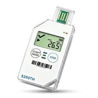 Registrador de Datos de Temperatura y Humedad de un Solo Uso Potmagic S200TH con Pantalla LCD, Genera Informes de Datos en PDF Automáticamente