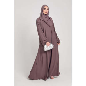 <span class=keywords><strong>Parapluie</strong></span> Abaya fermée avec poignets élastiqués French Mauve Premium Modest Sets - Product Image 2