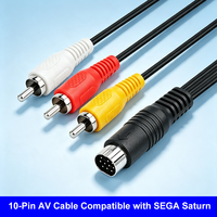Kabel TV Komposit Audio Video AV 6,6FT Kompatibel untuk Genesis 1/Mega Drive 1