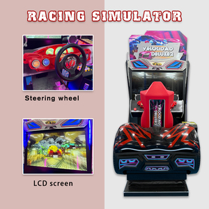 Simulateur de course d'arcade commercial avec écran 3D 55 pouces LCD*4, volant à retour de force, siège vibrant, à monnayeur, en anglais - Product Image 5