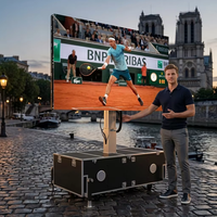 Écran LED portable étanche 2026 JCT PFC7M-W P3.91 3.5*2m avec flight case pour matchs sportifs en direct et publicités extérieures