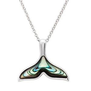 Commercio all'ingrosso della fabbrica Abalone foglio intarsio 925 in argento Sterling Abalone coda di balena collana ciondolo 925 gioielli in argento coda balena - Product Image 1