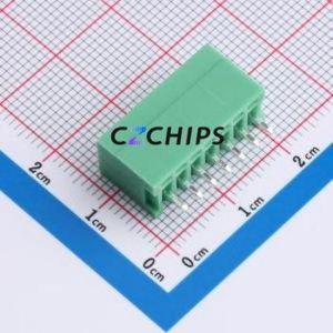 MX2EDGVC-2.54-07P-GN01-Cu-A Plug-in <b>Terminal</b> <b>Block</b> Through hole,P=2.54mm Board-to-Board / Socket - Closed 1x7P 2.54mm Green - Product Image 2
