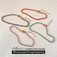 Pulsera eManco de acero inoxidable chapada en oro con piedra de nacimiento en 12 colores, cadena de muñeca impermeable, joyería brillante para mujer, ideal para fiestas.