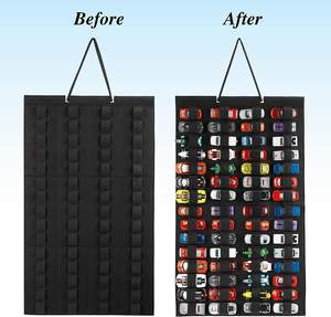 Wholesale Foldable Toy <b>Car</b> <b>Storage</b> Organizer Stainless Steel Felt Display Case Double for <b>Bag</b> <b>Storage</b> Hanging Wall Door Access - Product Image 6