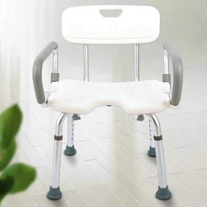 Adjustable Shower Chair With Armrests And <b>Backrest</b> Aluminum Alloy For Seniors Bathroom Safety Equipment - Product Image 2