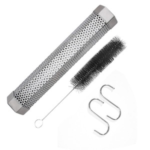 Tube à fumer en acier inoxydable avec brosse de nettoyage et crochet pour grils de camping - Product Image 1