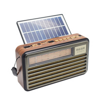 Radio portable rétro OEM 3 bandes FM AM SW rechargeable solaire avec Bluetooth, lampe de lecture LED, lecteur de carte USB TF pour camping et situations d'urgence