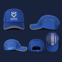 Casquette de sport en maille à 5 panneaux avec broderie 3D, coupe-vent et cordon de serrage, idéale pour la pêche et la course en extérieur - Ajustable