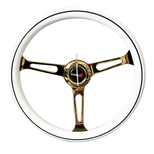 High Quality Universal Customized Gold <b>Brackets</b> <b>White</b> ABS Steering Wheel Sport Steering Wheel Racing Steering Wheel - Product Image 1