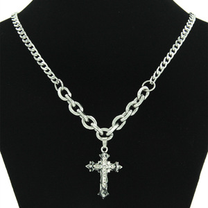 Collar con Colgante de Cruz de Acero de Titanio Estilo Hiphop, Diseño Personalizado Moderno, Collares para Hombre, Joyería al por Mayor - Product Image 1