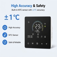 Thermostat intelligent WiFi pour chauffage au sol électrique avec écran tactile LCD, compatible Alexa et Google