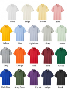 T-shirt unisexe en coton 200G, jersey simple, sans couture, couleur unie, col à bande, quatre boutons, manches courtes, personnalisable pour vêtements de travail et uniformes d'équipe - Product Image 3