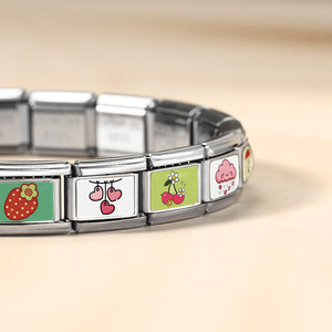 Bracelet modulaire italien en acier inoxydable, design Cœur et Nuage, accessoires de montre à breloques à assembler soi-même, cadeau unisexe, collection Printemps - Product Image 3