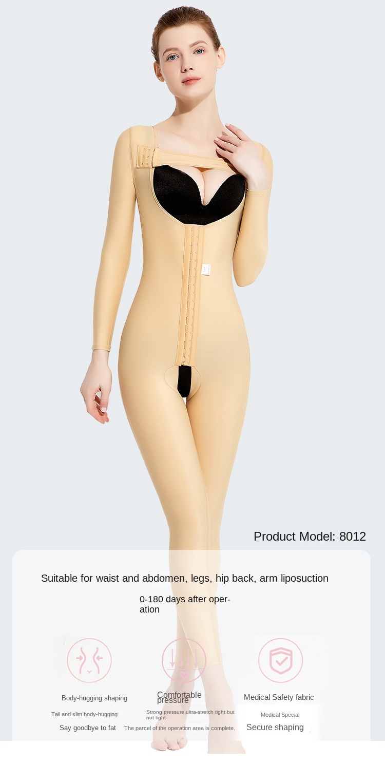 ZOYIAME Post Surgery Liposuction BBL Full Body Shaper Postpartum Hip Lift OP Fajas Long Sleeve Compression Garment Shapewear