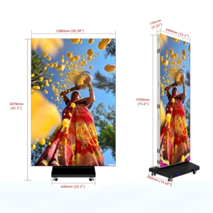 Pantalla LED plegable de tres partes P2.5 P1.5 para interiores, pantalla publicitaria de doble cara para centros comerciales - Product Image 1