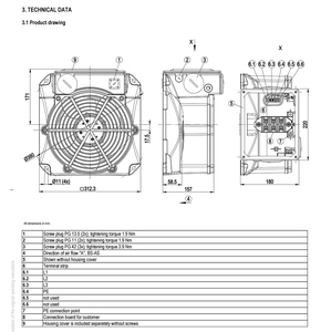 Ventilador axial de CA de 250 mm ebm-papst W2D250-EA26-21 para ventilación industrial y refrigeración en aplicaciones de HVAC y condensadores. - Product Image 4