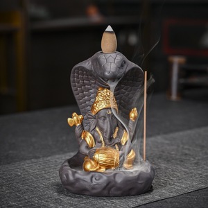 Brûleur d'<span class=keywords><strong>encens</strong></span> <span class=keywords><strong>cascade</strong></span> Ganesha, décorations bouddhistes et hindoues, fontaine de fumée à refoulement pour cônes d'<span class=keywords><strong>encens</strong></span> - Product Image 3