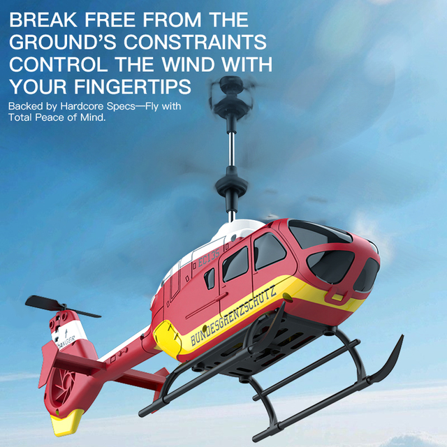 Dwi Dowellin EC135 RC Helicopter for Kids 8-12, Remote Control Helicopter for Adults, LED Lights, Altitude Hold,