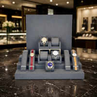 Présentoir en bois personnalisé en MDF pour montres, montres connectées et bijoux, avec coussinets de rangement, vente en gros, personnalisation du logo