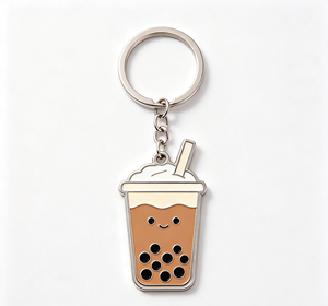 Custom Zinc Alloy Enamel Boba Milk Tea Keychain Metal Key <b>Ring</b> Souvenir Gift - Product Image 4