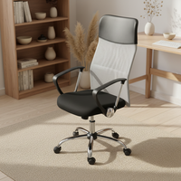 Chaise de bureau ergonomique en gros pour usine, avec base métallique, dossier haut, réglable en hauteur, pivotante, pour le lieu de travail