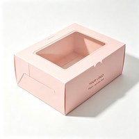 Boîte à cupcakes personnalisée avec logo, en papier pliable, pour mariage et fête, emballage transparent pour gâteaux, boîtes à cupcakes avec fenêtre