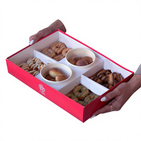 Boîte à gâteaux en forme de beignets avec logo personnalisé, séparateurs, fenêtre, impression en relief pour l'emballage des fruits, du chocolat, des biscuits
