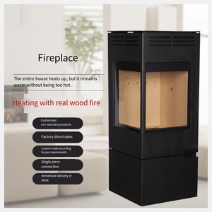 Moderno Caminetto Quadrato in Acciaio <span class=keywords><strong>a</strong></span> <span class=keywords><strong>Legna</strong></span> con Mensola, <span class=keywords><strong>Stufa</strong></span> <span class=keywords><strong>a</strong></span> <span class=keywords><strong>Legna</strong></span> per Riscaldamento Interno del Soggiorno - Product Image 5