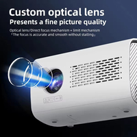 Projecteur WiFi 5G portable blanc 1080P, mini-projecteur intelligent à courte focale, écran LCD pour home cinéma