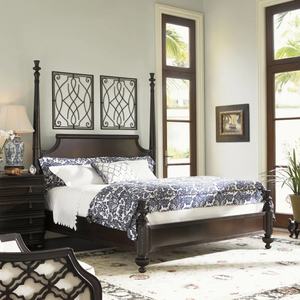 Cama clásica de madera maciza con dosel alto, diseño tradicional tallado a mano, tamaño King ajustable para dormitorio - Product Image 6