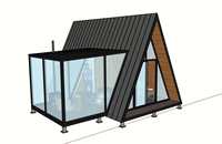 Cabane triangulaire préfabriquée écologique à énergie solaire, pod mobile de type A, maison de glamping moderne pour appartement, bureau ou immeuble