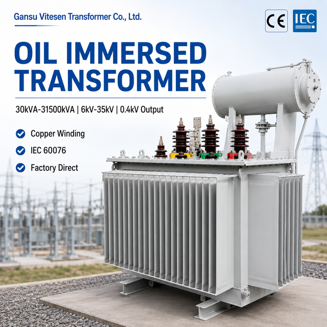 Factory Direct Oil Immersed Power Distribution Transformer 50kVA-2500kVA 15kV 11kV 33kV Low Loss CE ISO Certified 3 Phase