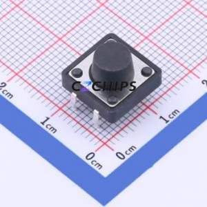 GT-TC152A-H075-L1 Tactile Switch Through hole-4P,12x12mm Switch Single Pole Single Throw Round Button 1.6N Through Hole - Product Image 1