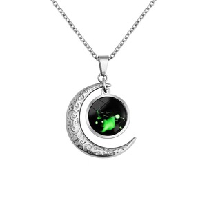 Collares con Colgantes Temáticos de los 12 Meses del Año, Brillantes y en Oferta, para Mujeres y Hombres, de Plata, con Signos del Zodiaco, de Aleación, Regalo de Boda, Joyería para Fiestas - Product Image 4